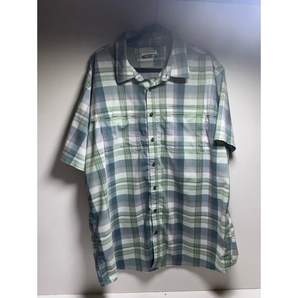 Magellan 3XL Men’s Green Plaid Short Sleeve Shirt Outdoors Gorp Core Plus Size - Picture 7 of 11